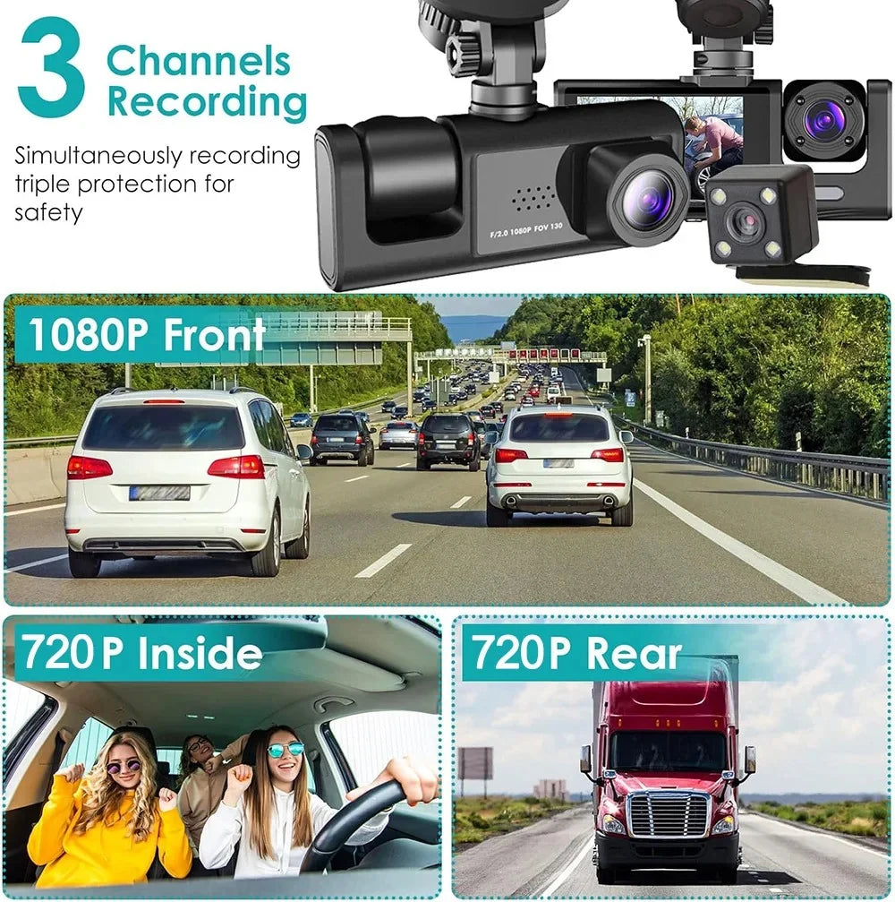 1080P Dvr 3 Dash Cam for Cars